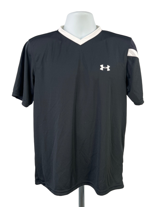 Under Armour Men's Black/White V Neck Short Sleeve Athletic Shirt - M