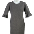 Banana Republic Women's Gray Ponte Flutter Sleeve Dress - 4 Petite