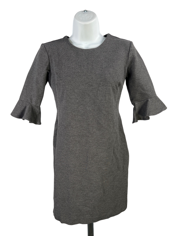 Banana Republic Women's Gray Ponte Flutter Sleeve Dress - 4 Petite