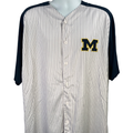 Valiant Men's Blue/White Striped University Of Michigan Baseball Jersey - 3XL