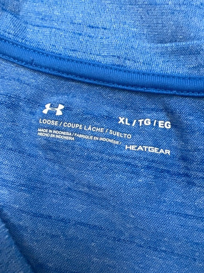 Under Armour Men's Blue Heatgear Loose V Neck Short Sleeve Tee Shirt - XL image 3