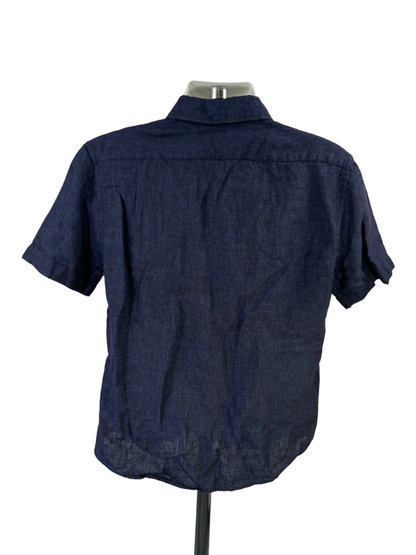 Banana Republic Men's Blue Linen Short Sleeve Button Up Shirt - S image 2