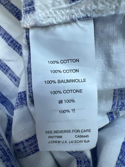 J. Crew Women's White/Blue Striped Cap Sleeve V-Neck Sheath Dress - XS image 4