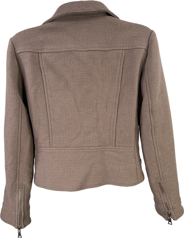 Ann Taylor Women’s Gray Asymmetrical Zip Jacket - XS Petite image 2