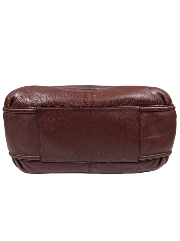 Coach Women's Brown/Burgundy Avery Pebbled Leather Hobo Shoulder Purse image 5