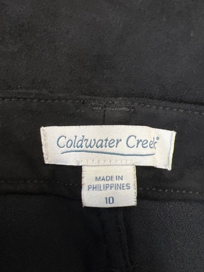Coldwater Creek Women's Black Faux Suede High Rise Straight Leg Pants - 10 image 3
