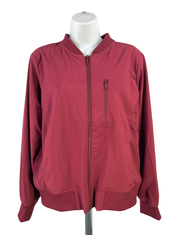 Banana Republic Women's Burgundy/Red Lightweight Woven Bomber Jacket - S