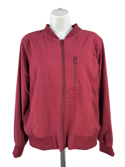 Banana Republic Women's Burgundy/Red Lightweight Woven Bomber Jacket - S
