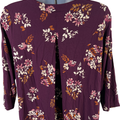 J. Jill Women’s Purple Floral Wearever 3/4 Sleeve Shirt - XS