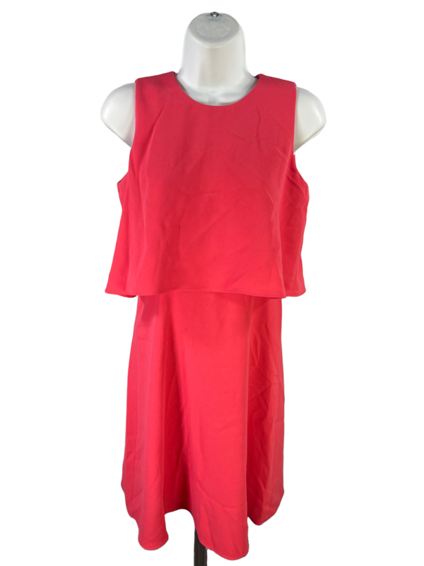 Calvin Klein Women's Pink Draped Layered Sleeveless Midi Dress - 2