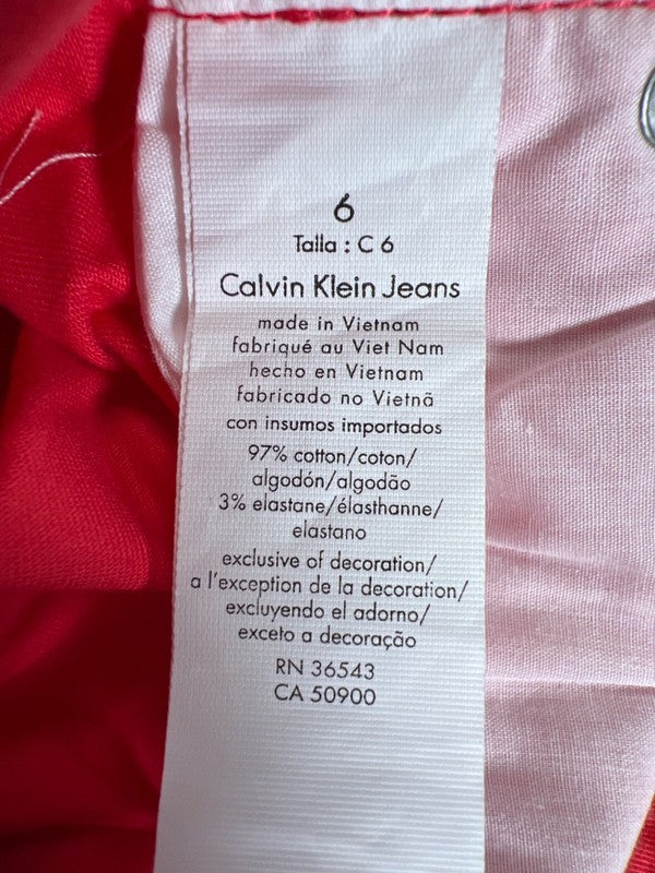 Calvin Klein Women's Bright Coral/Red Slim Fit Skinny Crop Pants - 6 image 4