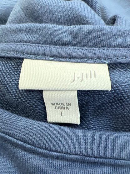 J Jill Women's Blue Zipper Detail Fold 3/4 Sleeve Shirt - L image 3