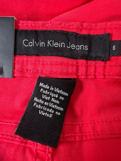 Calvin Klein Women's Bright Coral/Red Slim Fit Skinny Crop Pants - 6 image 3
