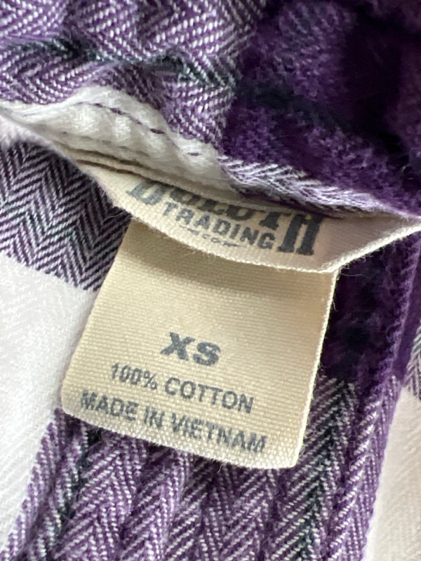 Duluth Trading Women's Purple/White Plaid Button Up Flannel Shirt - XS image 3