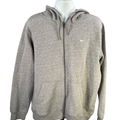 Nike Men's Gray Fleece Sportswear Full Zip Up Long Sleeve Hooded Jacket - XXL