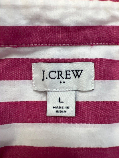 J.Jill Women's White/Pink Striped Long Sleeve Button Up Shirt - L image 3