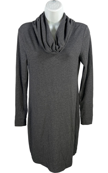 White House Black Market Women’s Gray Long Sleeve Cowl Neck Shirt Dress - XS image 2