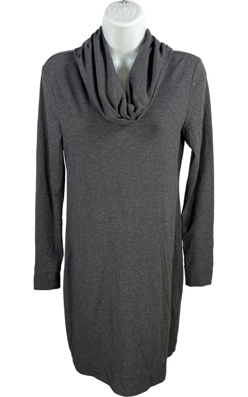 White House Black Market Women’s Gray Long Sleeve Cowl Neck Shirt Dress - XS image 2