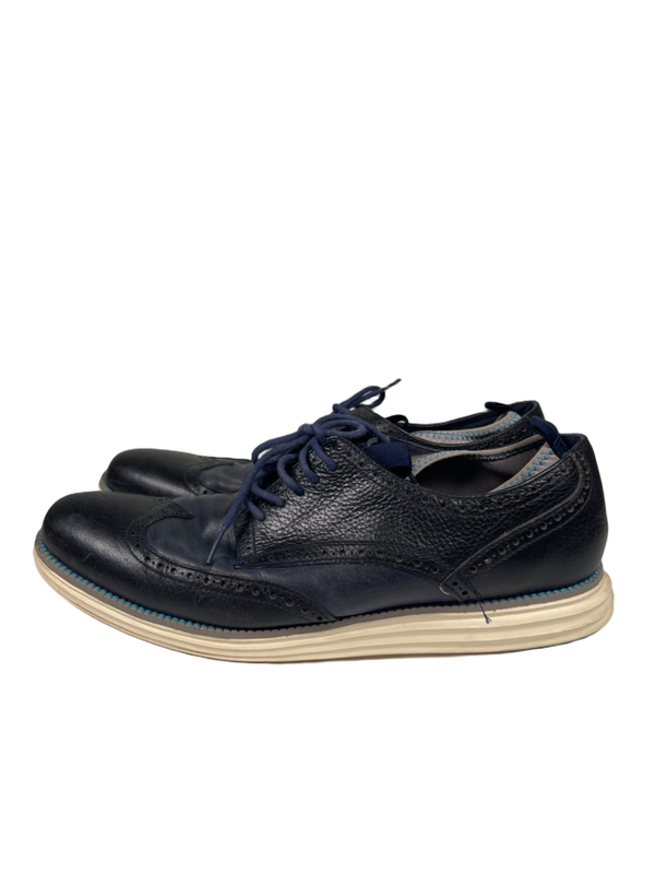 Cole Haan Men’s Blue Leather Lace Up Wingtip Oxford Shoes - 11.5 image 5
