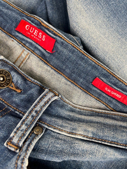 Guess Men's Medium Wash Slim Tapered Denim Jeans - 31x30 image 3