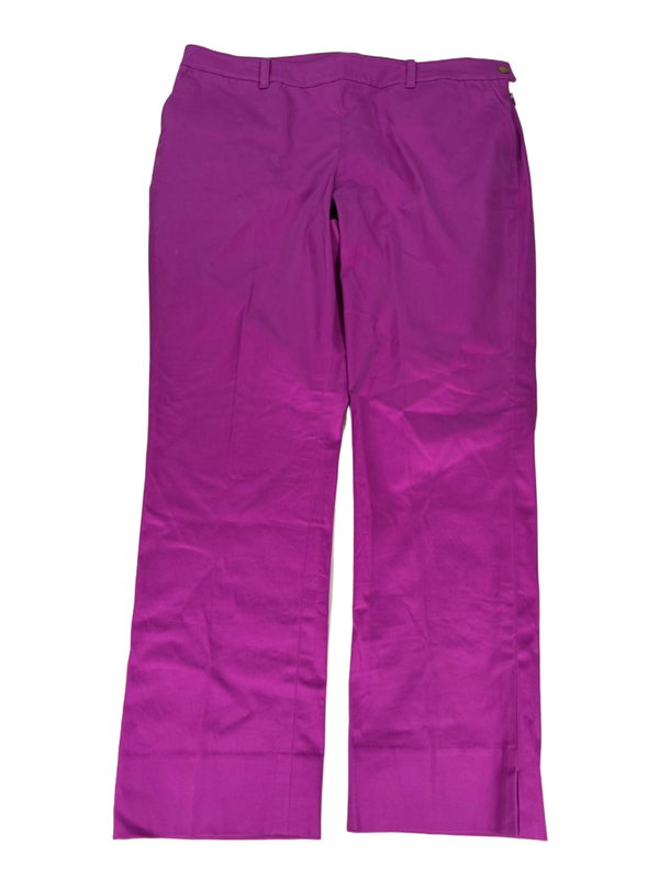 Lauren Ralph Lauren Women's Purple Side Zip Snap Button Dress Pants - 12 Petite