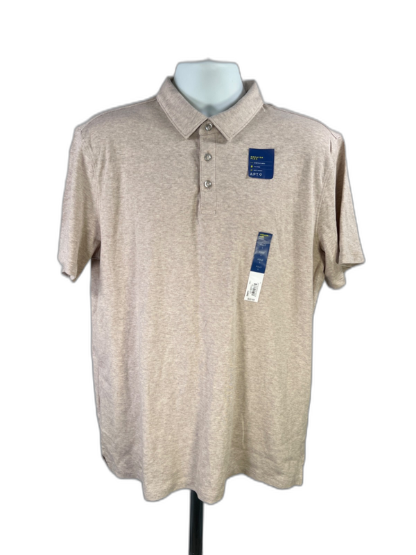 APT 9 Men's Beige Premier Flex Short Sleeve Polo Shirt - L