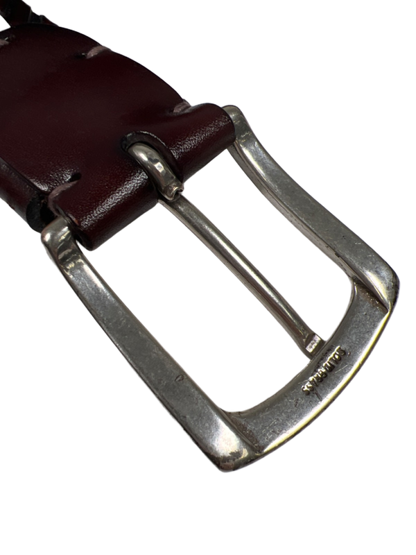 John W. Nordstrom Men's Brown/Red Leather Woven Brass Buckle 51 in Belt image 7