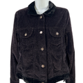 J.Jill Women's Black Long Sleeve Button Up Corduroy Jacket - XS