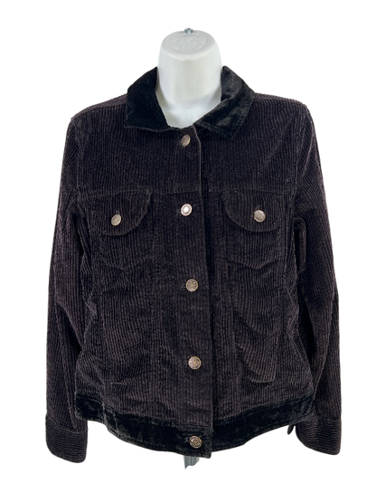 J.Jill Women's Black Long Sleeve Button Up Corduroy Jacket - XS