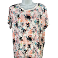Torrid Women's Pink Floral Short Sleeve Super Soft Knits T-Shirt Plus 1