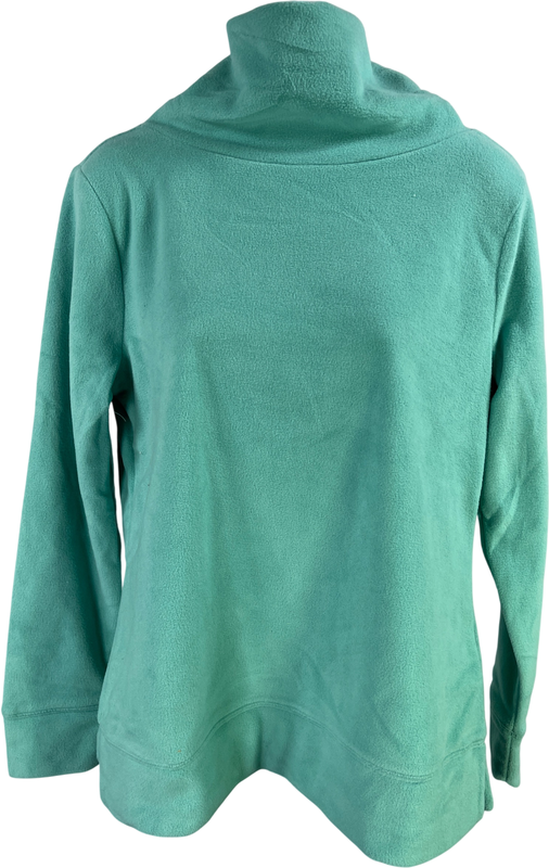 Talbots Women’s Blue Mock Neck Long Sleeve Fleece Pullover Shirt - S