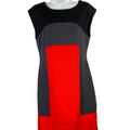 Banana Republic Women's Orange/Gray Cap Sleeve Sheath Dress - 6 Petite