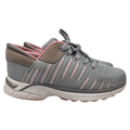 Zeba Women's Gray/Pink Low Top Slip-On Sneakers - 10.5