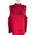 Lulus Women's Red Satin Tie Back Sleeveless Blouse - M