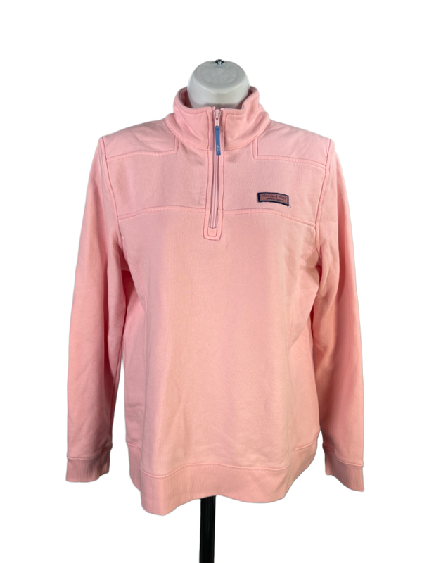 Vineyard Vines Women's Pink Quarter Zip Mock Long Sleeve Jacket - M