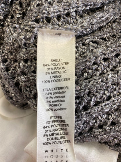 White House Black Market Women’s Gray Sequin Lined Sweater - M image 4