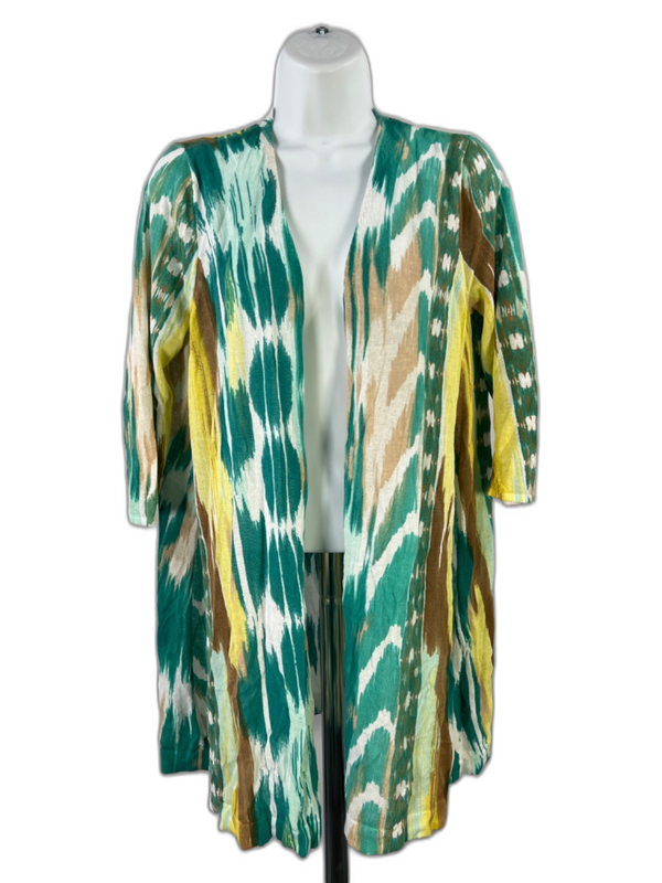 Chico's Women's Multicolor Semi Sheer 3/4 Sleeve Cardigan Top - 1/US M