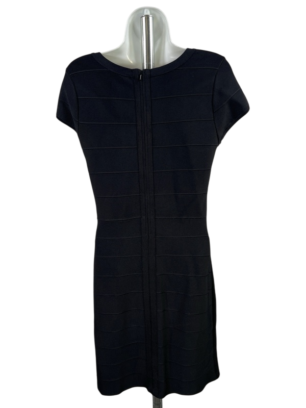 White House Black Market Women's Black Cap Sleeve Sheath Dress - S image 2