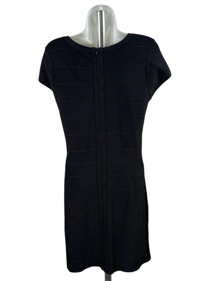 White House Black Market Women's Black Cap Sleeve Sheath Dress - S image 2
