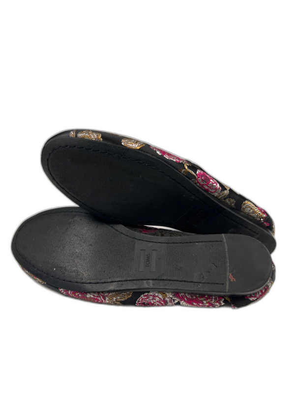 Toms Women's Black Metallic Floral Darcy Flats - 7.5 image 8