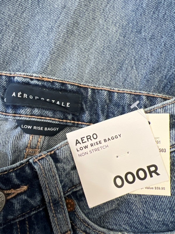 Aeropostale Women's Medium Wash Baggy Low Rise Denim Jeans - 000 image 3