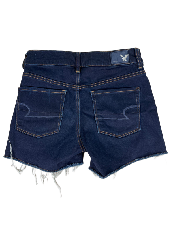 American Eagle Women's Dark Wash Hi-Rise Shortie Denim X Jean Shorts - 6 image 2