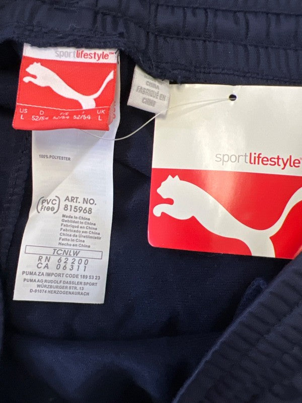 Puma Men's Blue/White Striped Logo Tricot Cat Athletic Sweatpants - L image 3