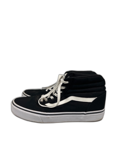 Vans Women's Black/White Sk8-Hi Top Canvas Lace Up Sneakers - 9.5 image 5