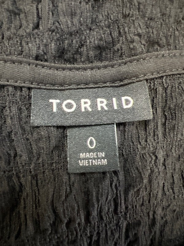 Torrid Women's Black Short Sleeve Textured Shirt - Plus 0 image 3