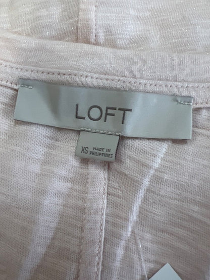 Loft Women's Pink Metallic Scoop Neck Short Sleeve Tee Shirt - XS image 3