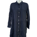 J.Jill Women’s Blue Long Sleeve Button Up Tiered Mini Shirt Dress - XS