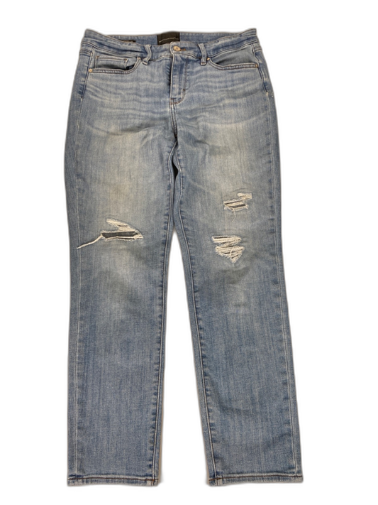 White House Black Market Women's Light Wash Girlfriend Mid Rise Jeans - 6
