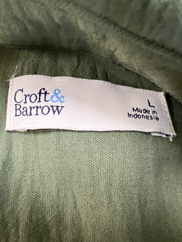 Croft & Barrow Women's Green Tie Waist Sleeveless Button Up Midi Dress - L image 3