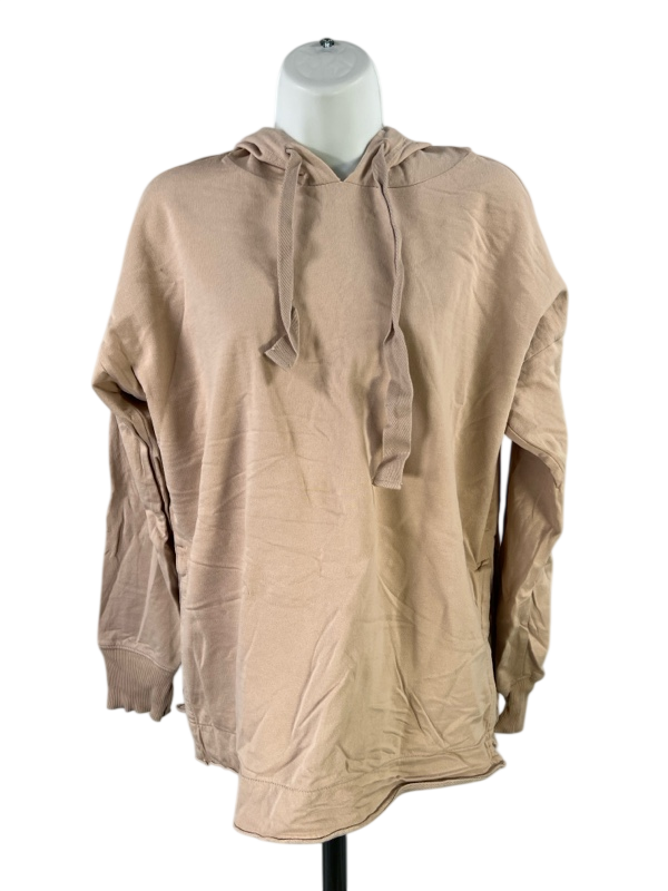 Aerie Women's Beige Long Sleeve Thin Side Slit Hoodie Sweatshirt - XS